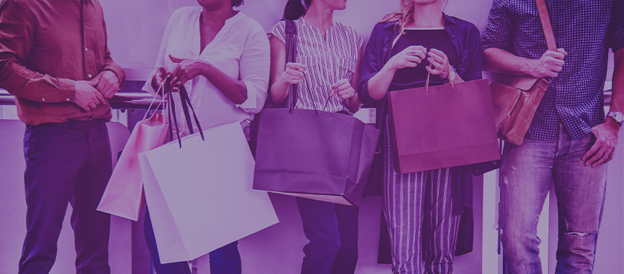 purple shoppers
