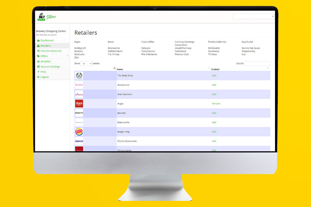 Data management dashboard