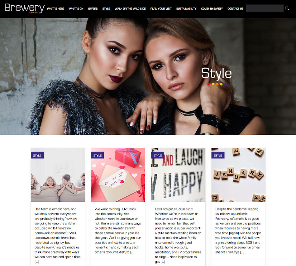 Website blog page