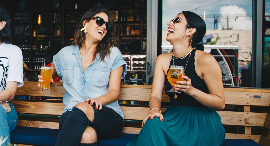 friends drinking outside