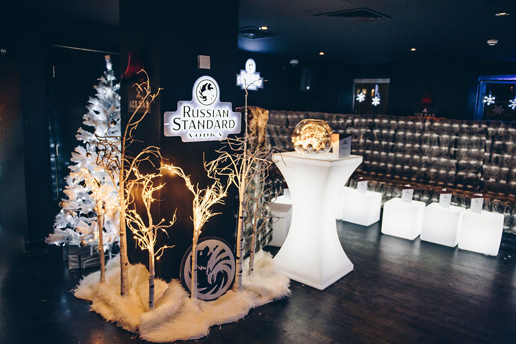 russian standard vodka display