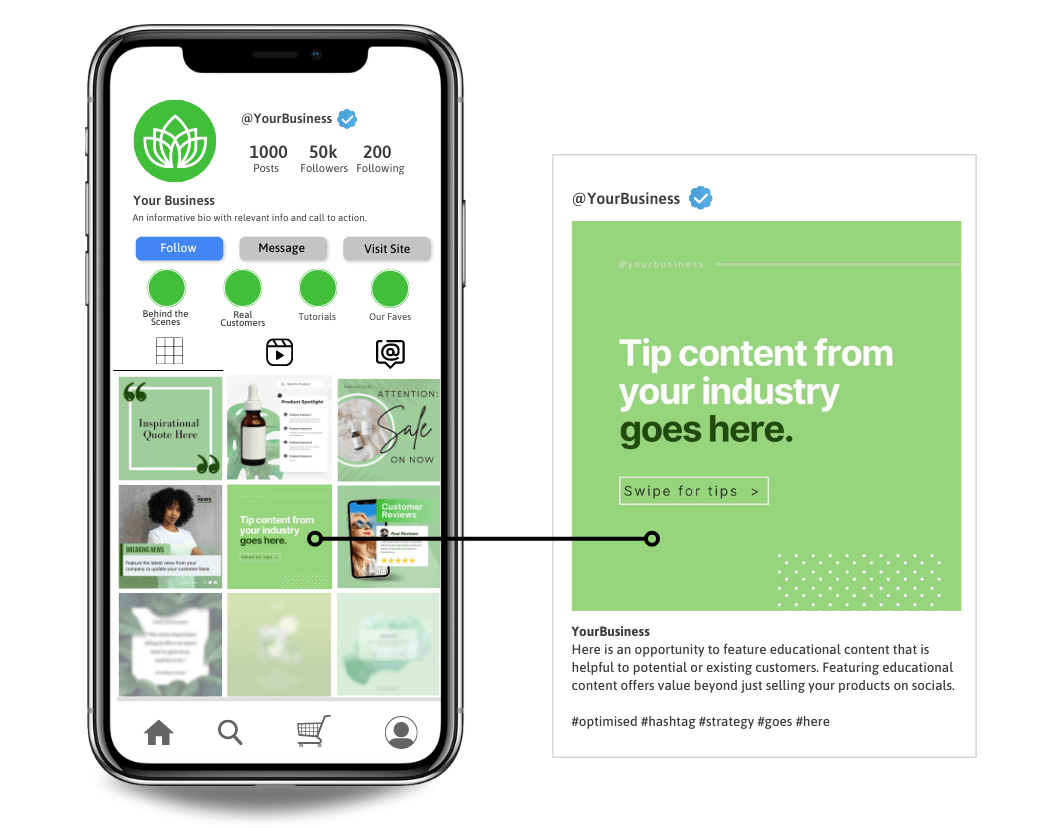 example of a social media grid